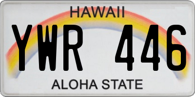 HI license plate YWR446