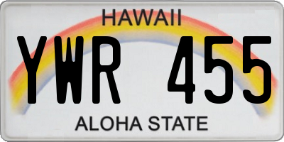 HI license plate YWR455
