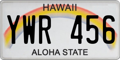 HI license plate YWR456