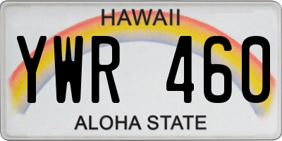 HI license plate YWR460