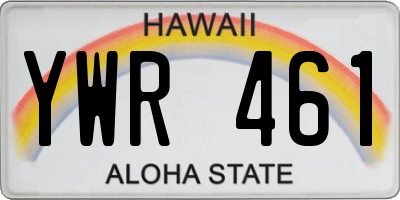 HI license plate YWR461