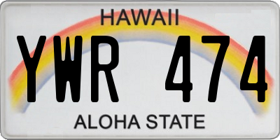 HI license plate YWR474