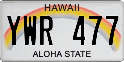 HI license plate YWR477