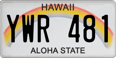 HI license plate YWR481