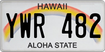 HI license plate YWR482