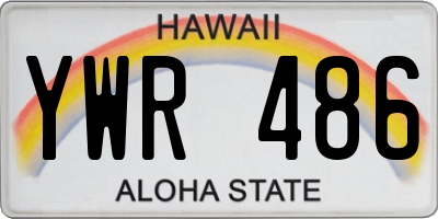 HI license plate YWR486