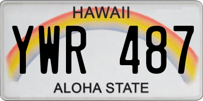 HI license plate YWR487