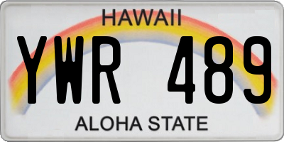 HI license plate YWR489