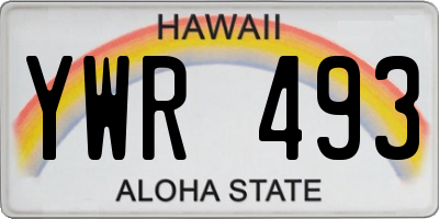 HI license plate YWR493