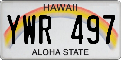 HI license plate YWR497