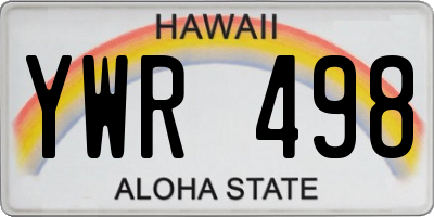 HI license plate YWR498