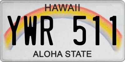 HI license plate YWR511