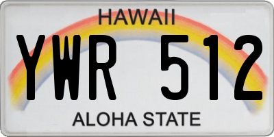 HI license plate YWR512