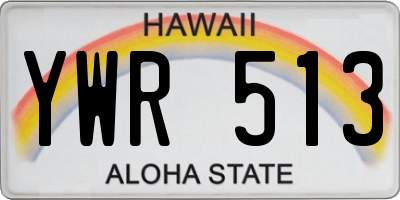 HI license plate YWR513