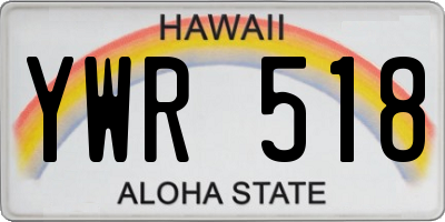 HI license plate YWR518