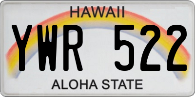 HI license plate YWR522