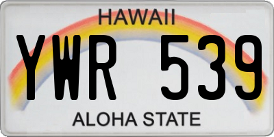 HI license plate YWR539