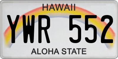 HI license plate YWR552