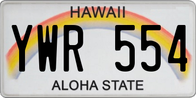 HI license plate YWR554