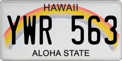 HI license plate YWR563