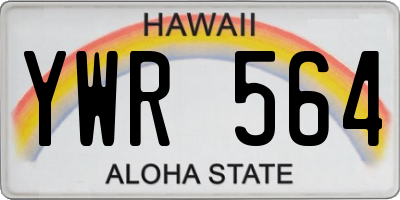 HI license plate YWR564