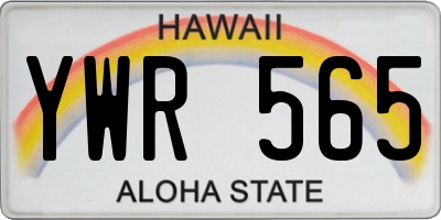 HI license plate YWR565