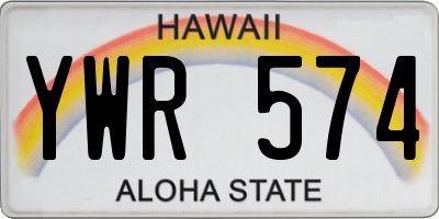 HI license plate YWR574