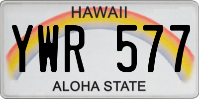 HI license plate YWR577