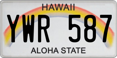 HI license plate YWR587