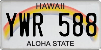 HI license plate YWR588