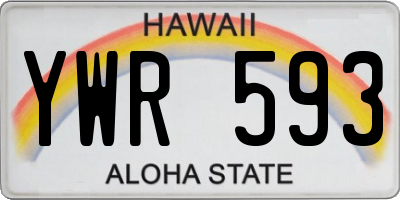 HI license plate YWR593