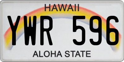 HI license plate YWR596