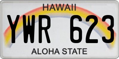HI license plate YWR623