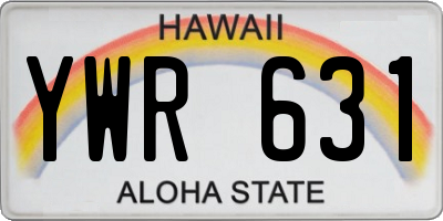 HI license plate YWR631