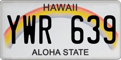 HI license plate YWR639