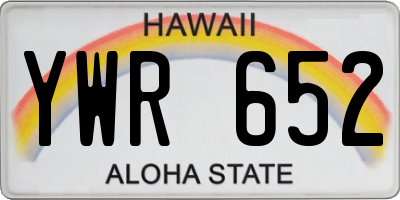 HI license plate YWR652