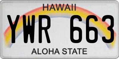 HI license plate YWR663