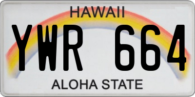 HI license plate YWR664