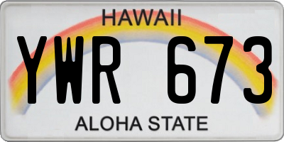 HI license plate YWR673