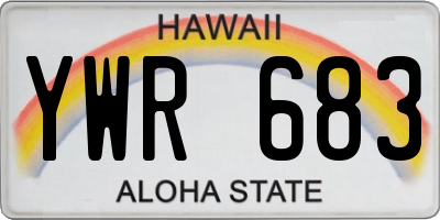 HI license plate YWR683