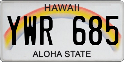 HI license plate YWR685