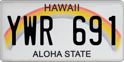 HI license plate YWR691