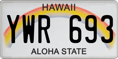 HI license plate YWR693
