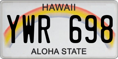 HI license plate YWR698