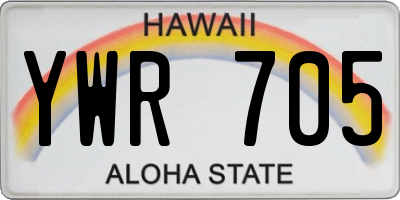HI license plate YWR705