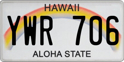 HI license plate YWR706