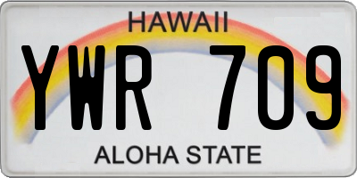 HI license plate YWR709