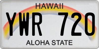 HI license plate YWR720
