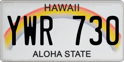 HI license plate YWR730