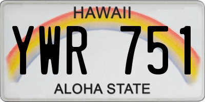 HI license plate YWR751